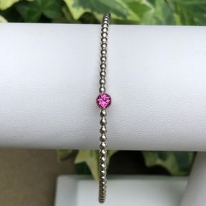 Dainty Garnet and Silver Bracelet
